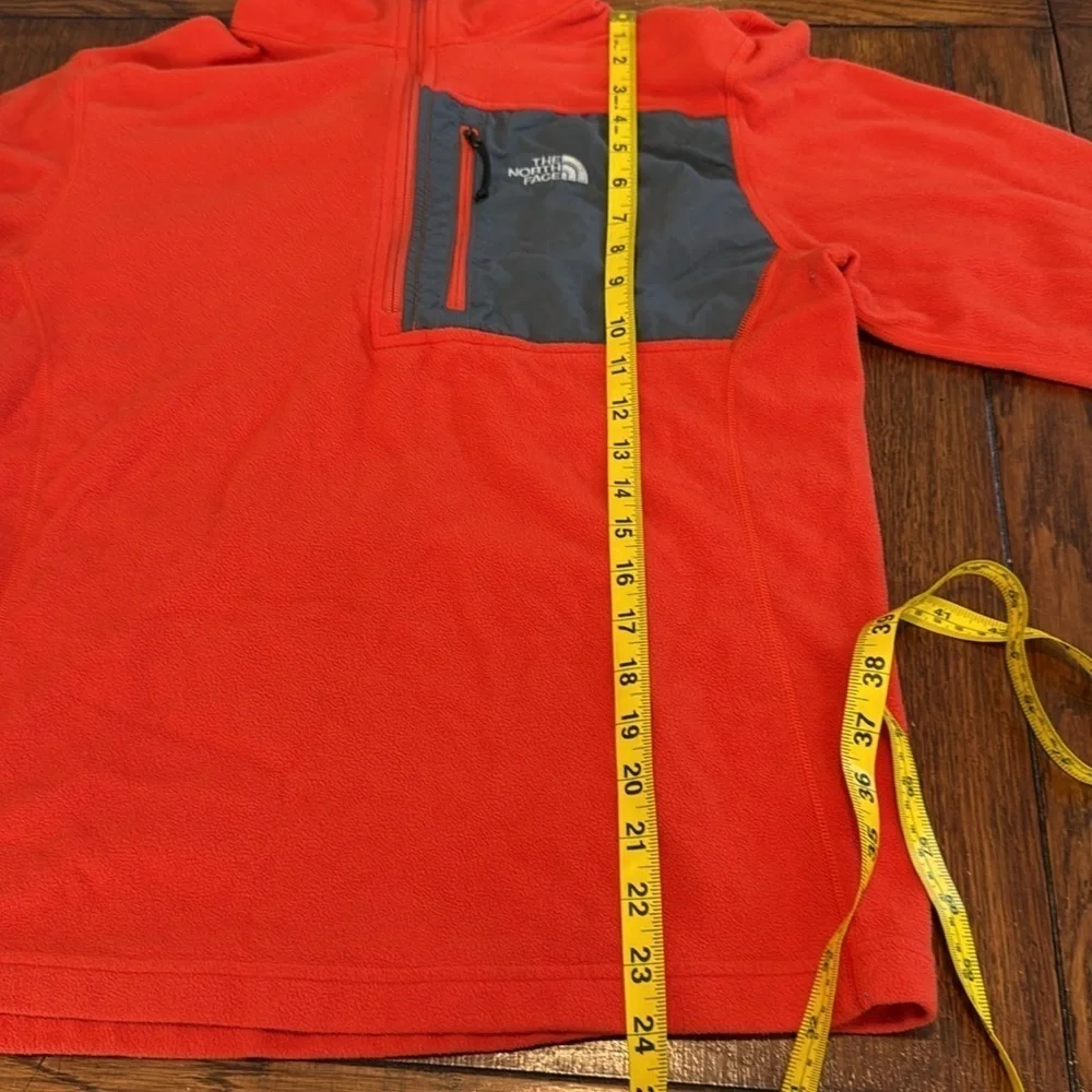 The North Face Classic Orange Fleece with Gray Pocket size M